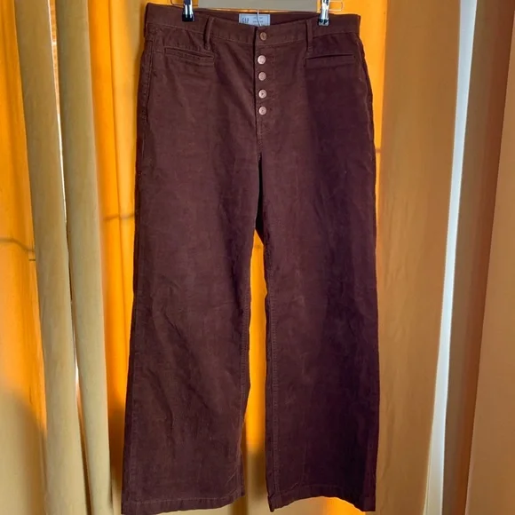 Gap brown high stride corduroy button down pants 32/14R - Picture 3 of 5